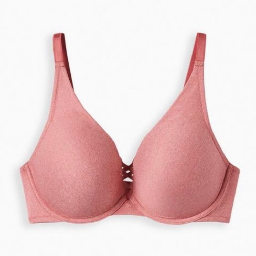 NWOT XO Plunge Heather High Apex Straight Back Bra